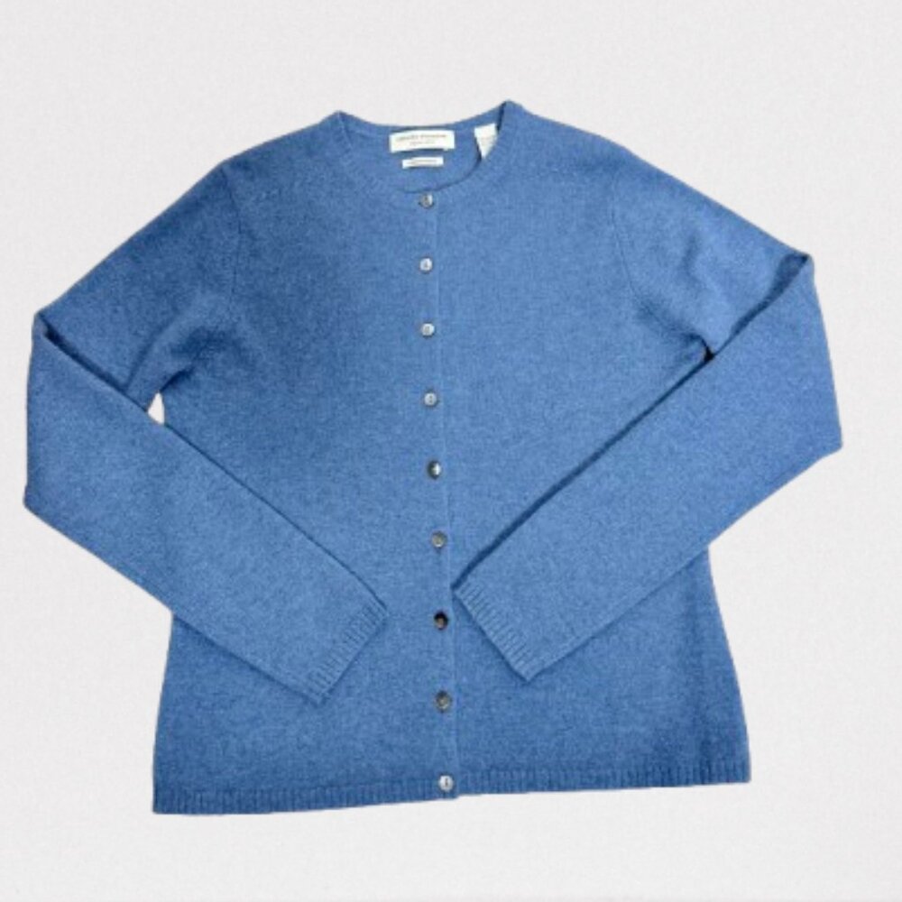Valerie Stevens NWOT 100% Cashmere Cardigan Sweater Size S Blue